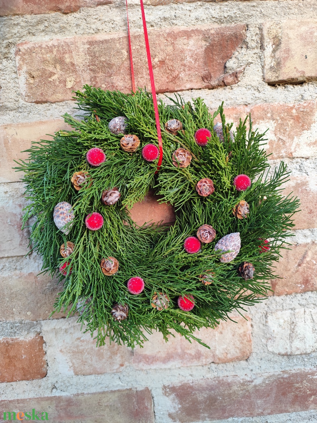 Adventi ajtódísz , karácsonyi kopogtató  - karácsony - adventi díszek - adventi ajtódísz - Meska.hu