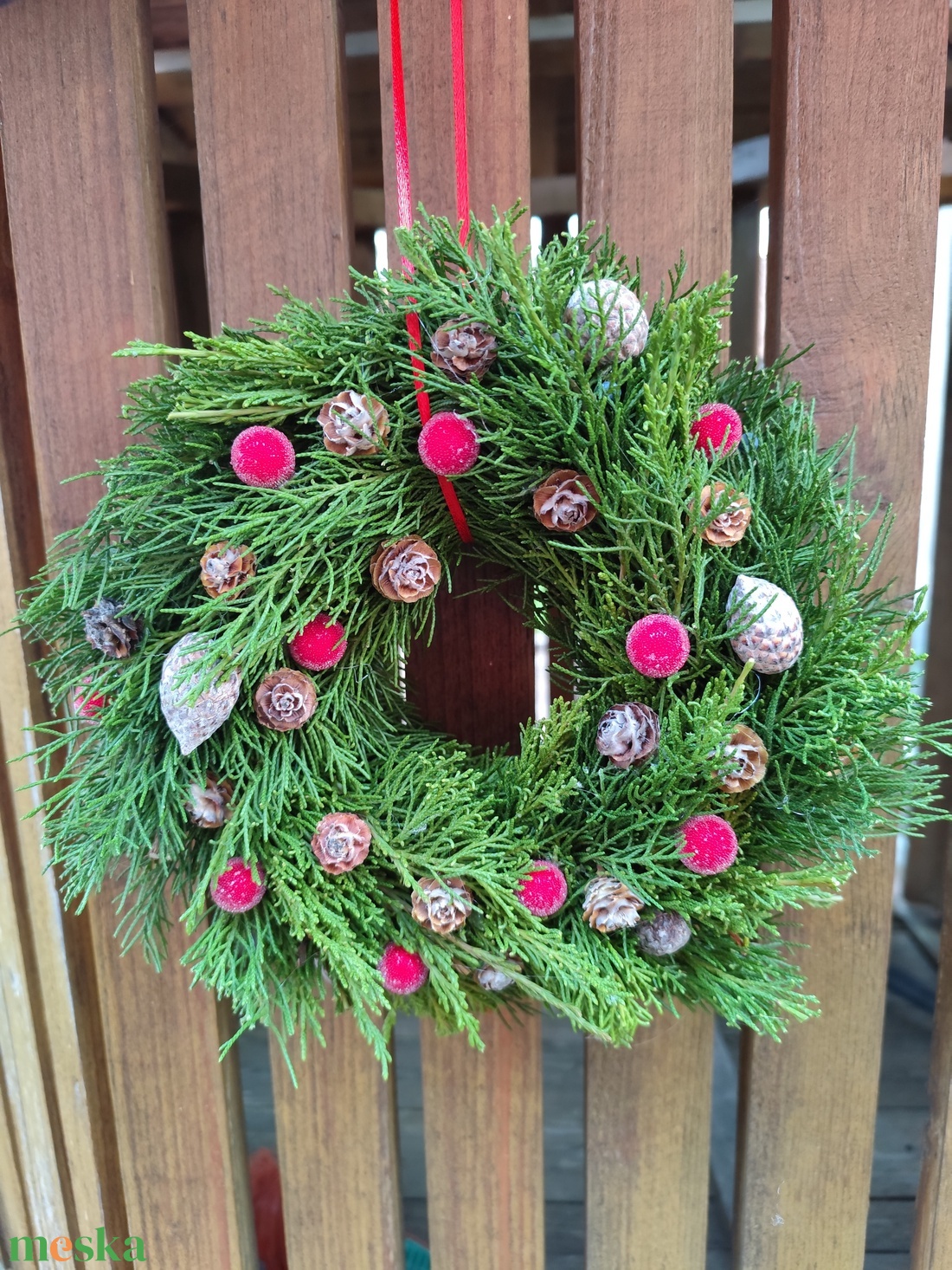 Adventi ajtódísz , karácsonyi kopogtató  - karácsony - adventi díszek - adventi ajtódísz - Meska.hu