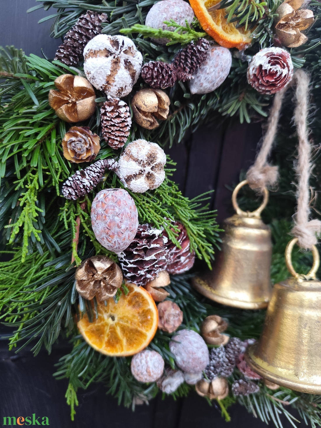 Csengő , fenyő karácsonyi kopogtató - karácsony - adventi díszek - adventi ajtódísz - Meska.hu