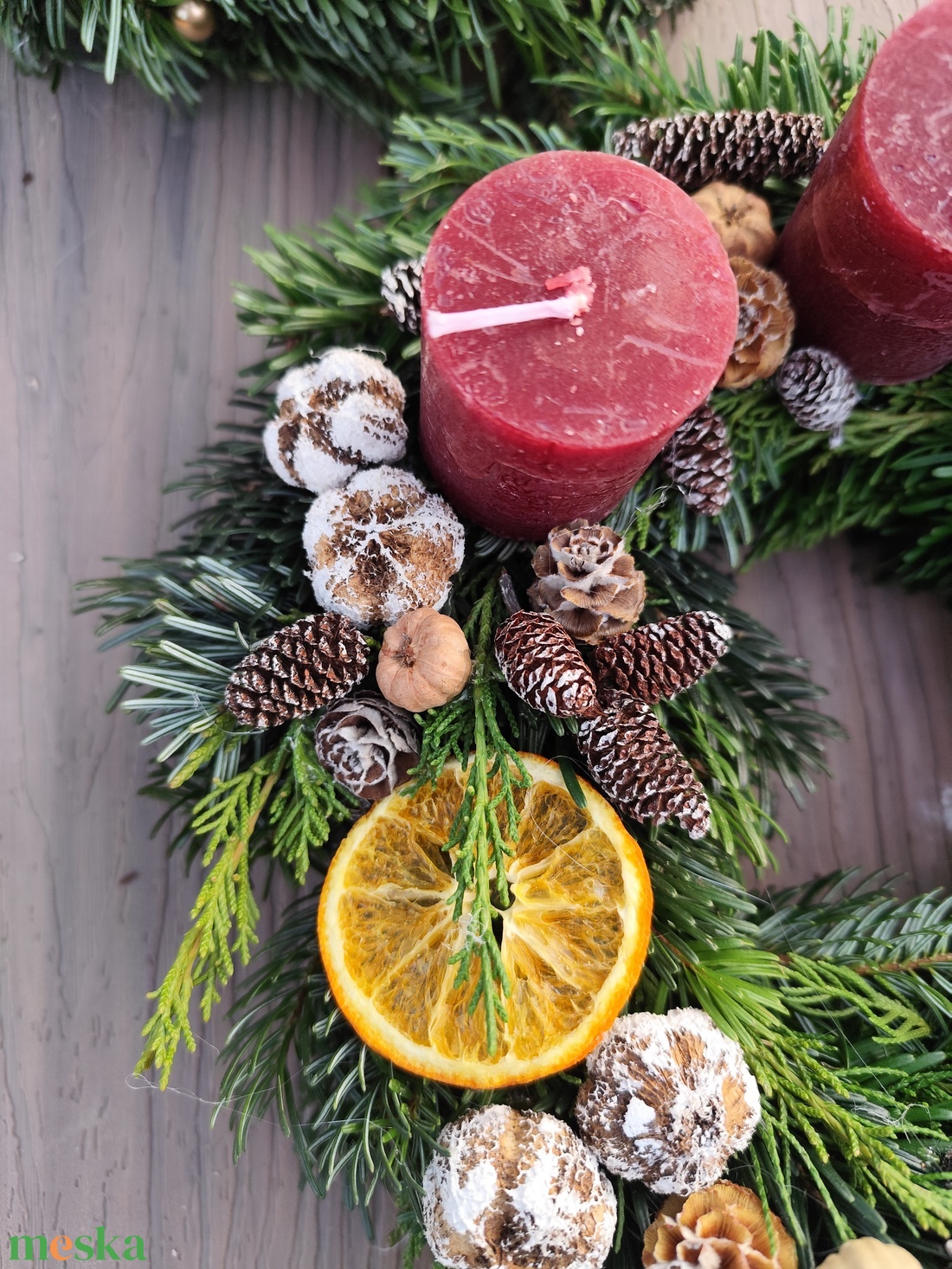 Adventi koszorú - bordó  - karácsony - adventi díszek - adventi koszorú - Meska.hu