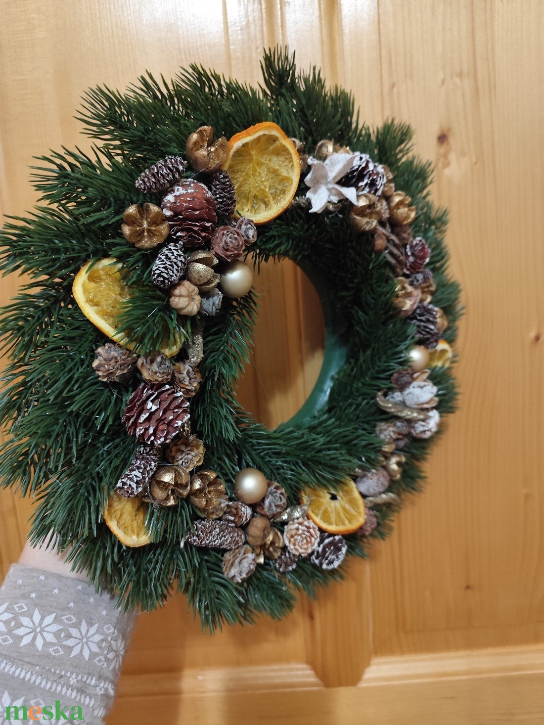   Karácsonyi , adventi kopogtató - karácsony - adventi díszek - adventi ajtódísz - Meska.hu