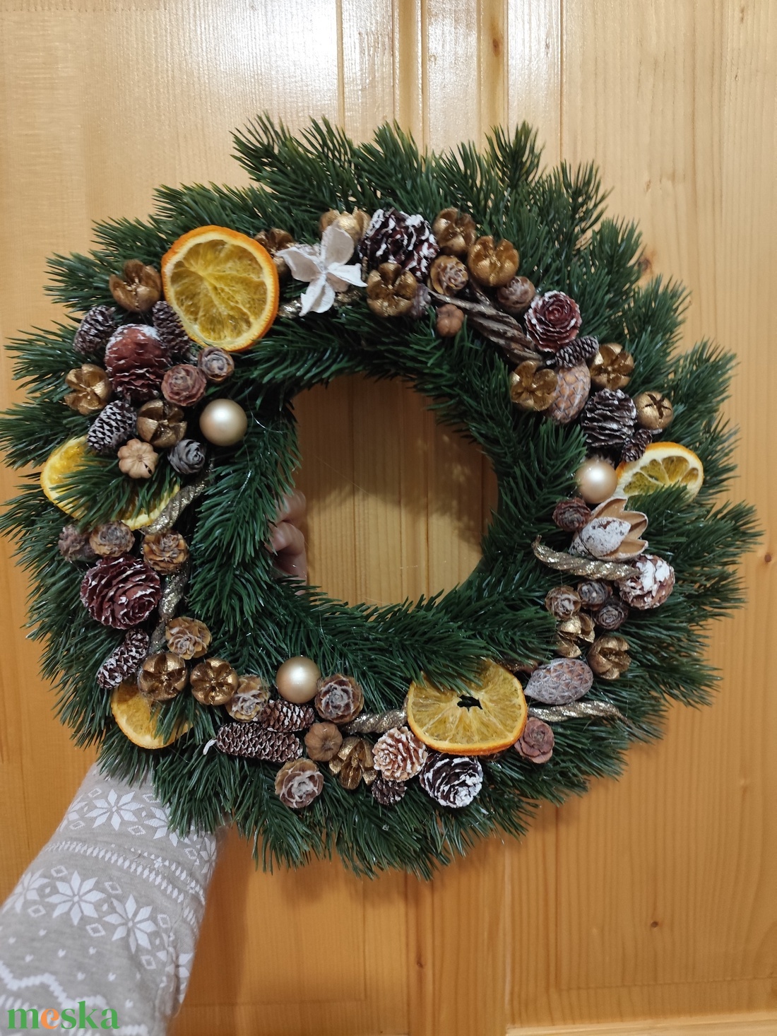   Karácsonyi , adventi kopogtató - karácsony - adventi díszek - adventi ajtódísz - Meska.hu