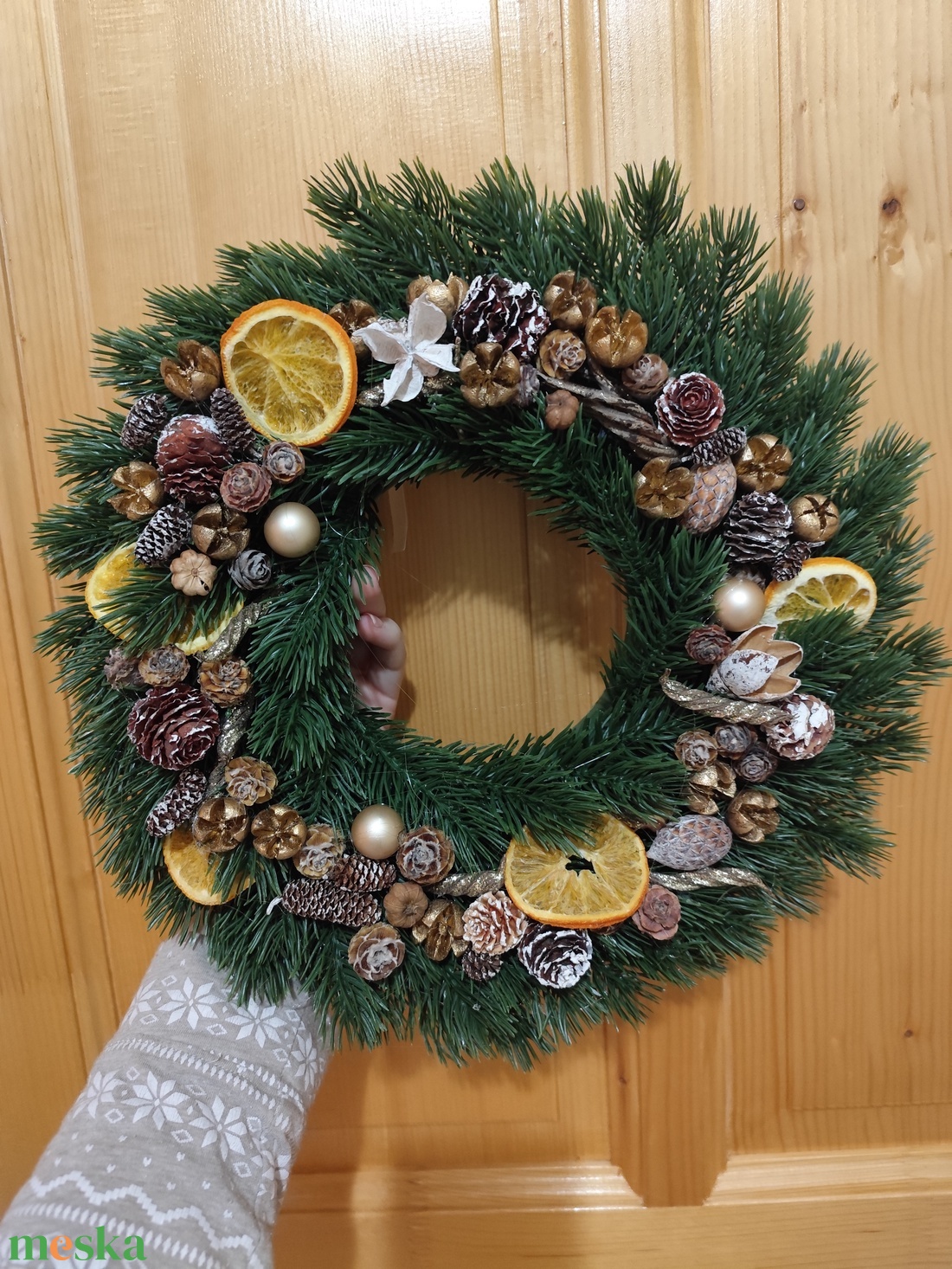   Karácsonyi , adventi kopogtató - karácsony - adventi díszek - adventi ajtódísz - Meska.hu