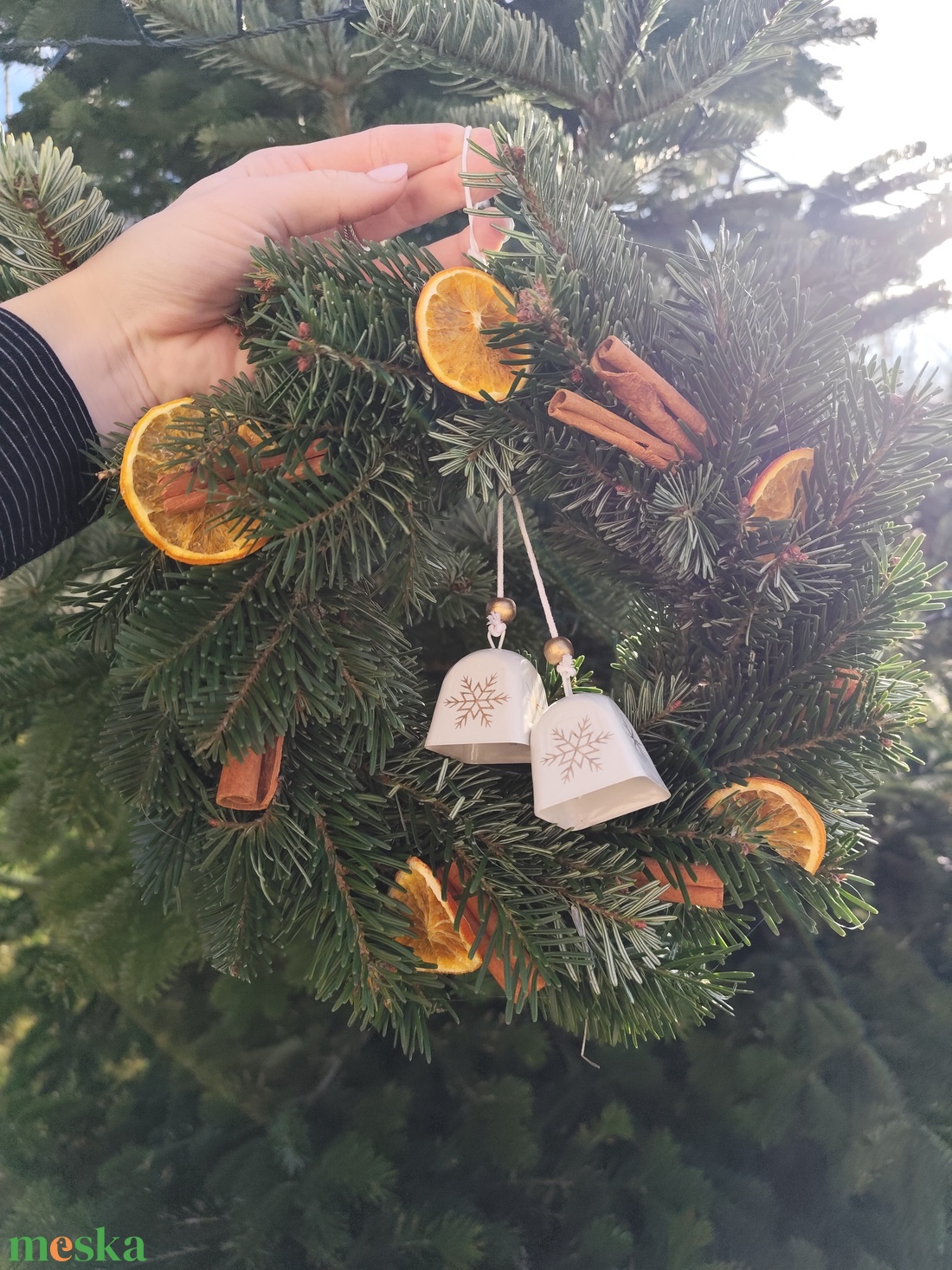 Karácsonyi fenyő koszorú ,adventi kopogtató.  - karácsony - adventi díszek - adventi ajtódísz - Meska.hu