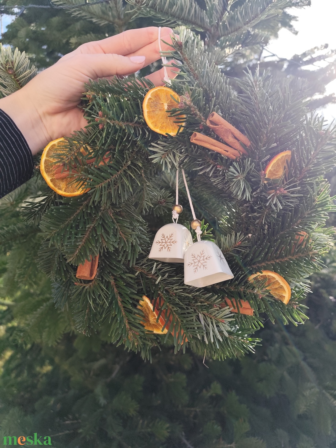 Karácsonyi fenyő koszorú ,adventi kopogtató.  - karácsony - adventi díszek - adventi ajtódísz - Meska.hu