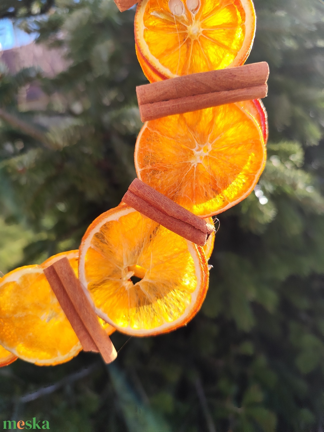 Narancs fahéj adventi kopogtató, dísz  - karácsony - adventi díszek - adventi ajtódísz - Meska.hu