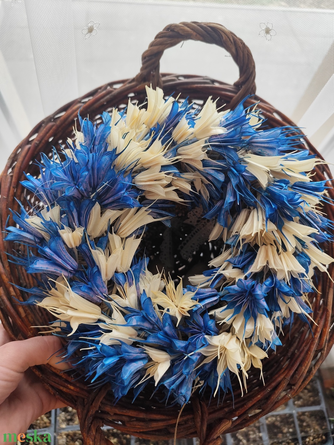  szárazvirág koszorú, színes kopogtató  - otthon & életmód - dekoráció - ajtó- és ablak dekoráció - ajtódísz & kopogtató - Meska.hu