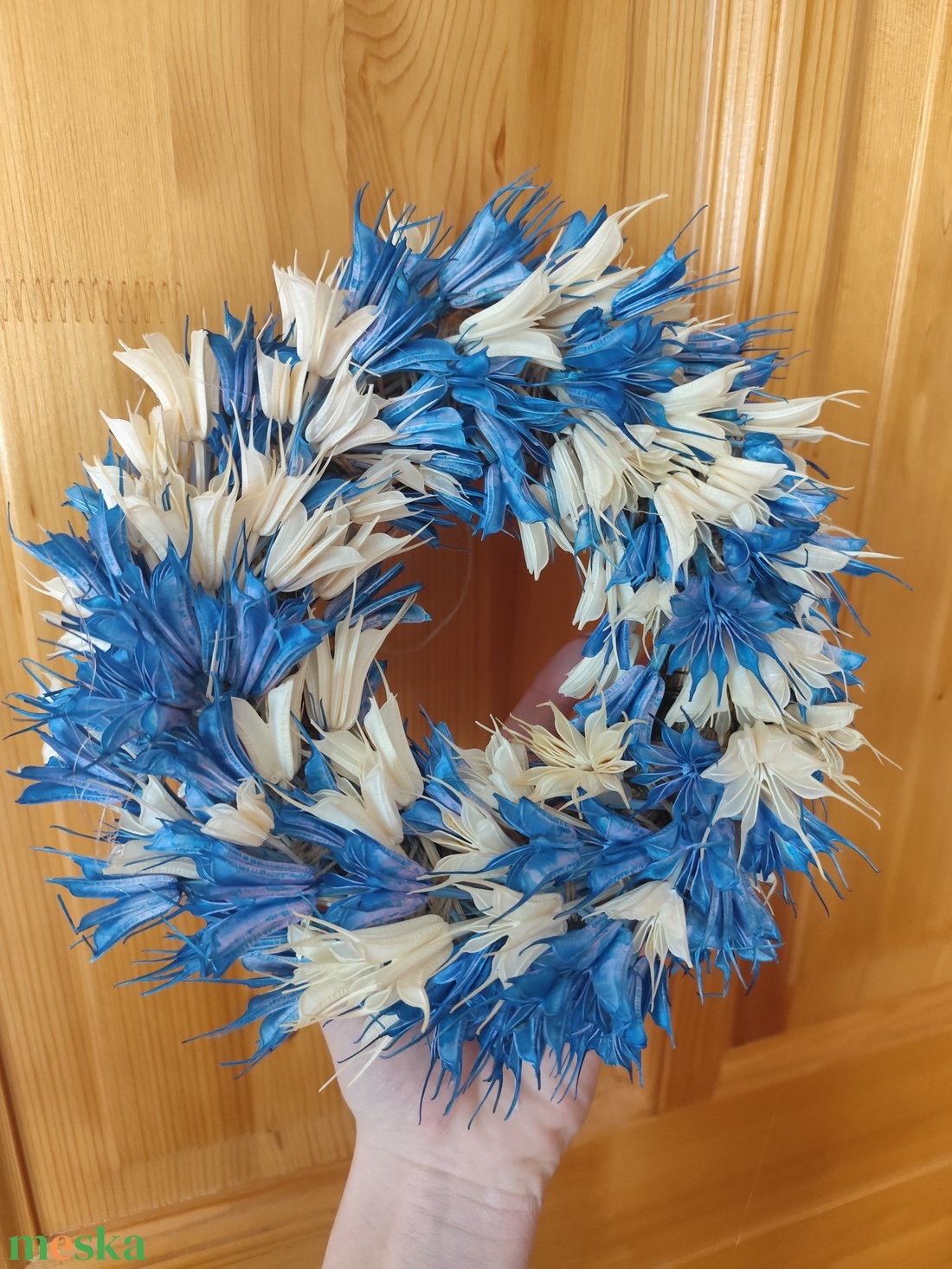  szárazvirág koszorú, színes kopogtató  - otthon & életmód - dekoráció - ajtó- és ablak dekoráció - ajtódísz & kopogtató - Meska.hu