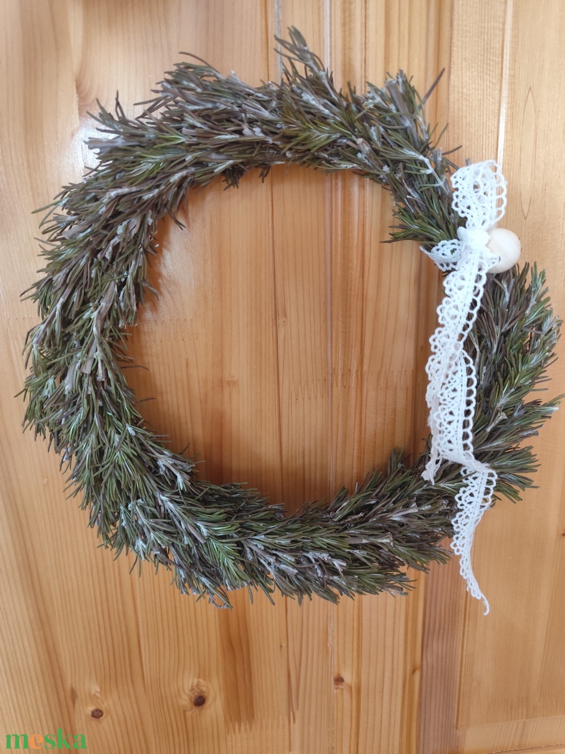 Rozmaring koszorú, szárazvirág kopogtató  - otthon & életmód - dekoráció - ajtó- és ablak dekoráció - ajtódísz & kopogtató - Meska.hu