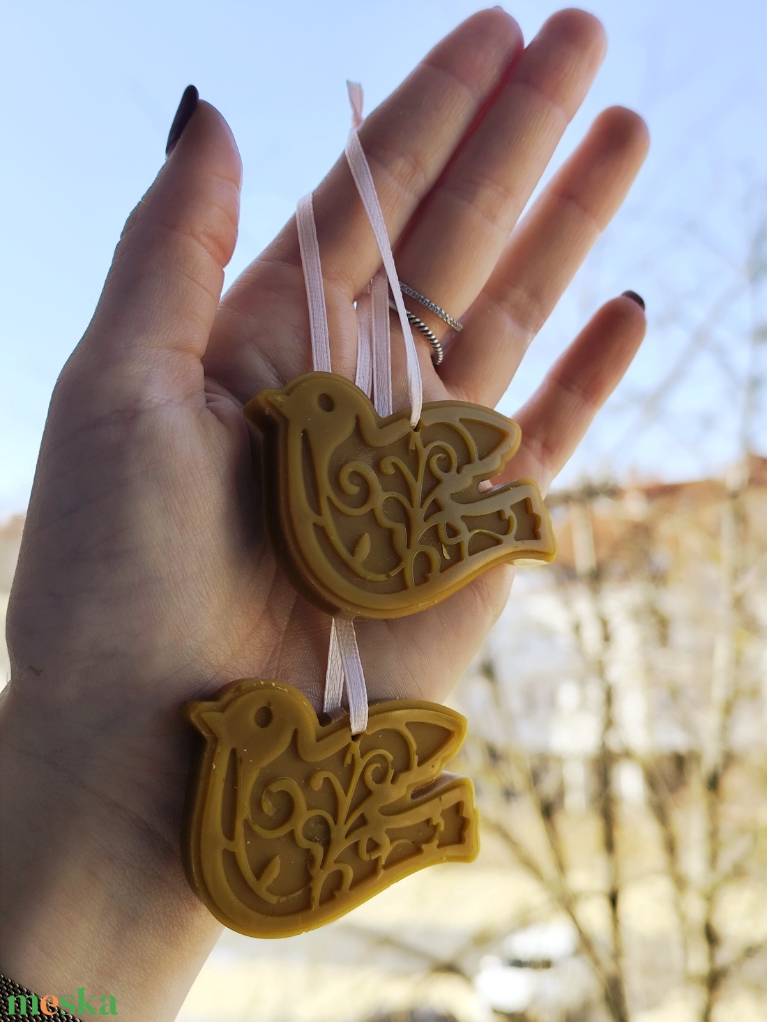 Tavaszi függő dísz ,madár dísz.  - otthon & életmód - gyertya, illat, aroma - gyertya - Meska.hu