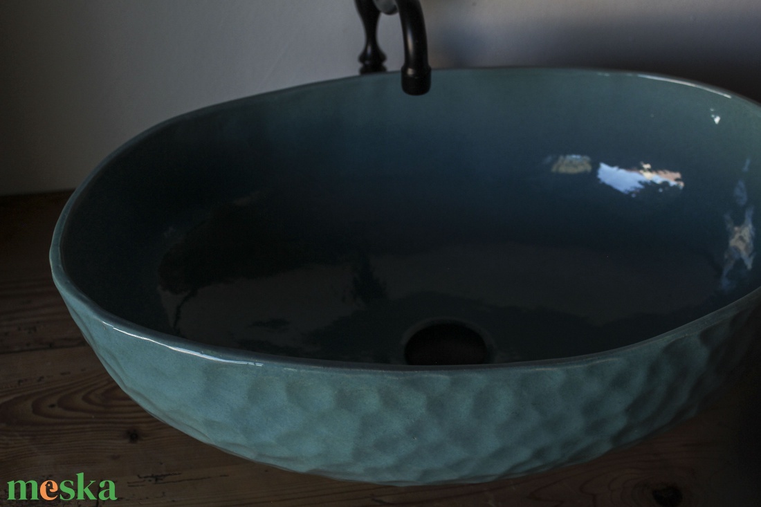 Kézműves kerámia mosdótál XL - otthon & életmód - fürdőszoba - mosdótál - Meska.hu