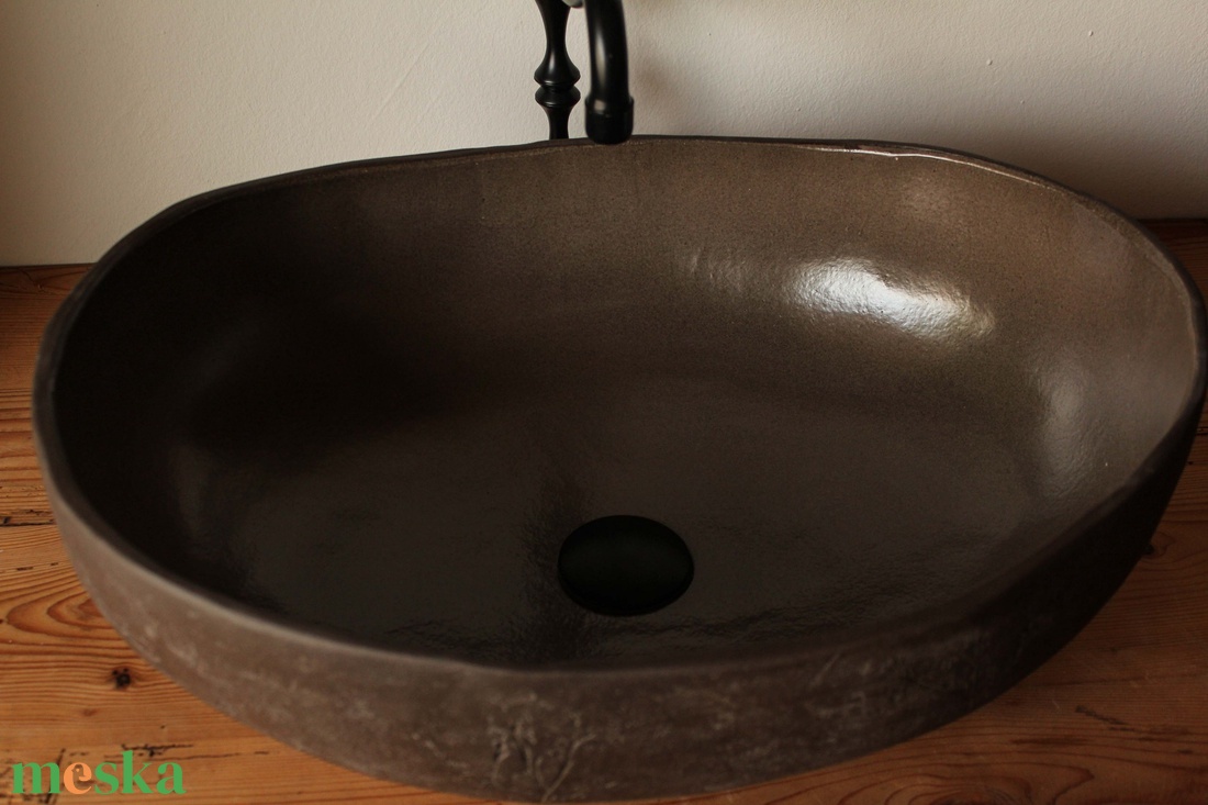 Rusztikus kerámia mosdótál XL - otthon & életmód - fürdőszoba - mosdótál - Meska.hu