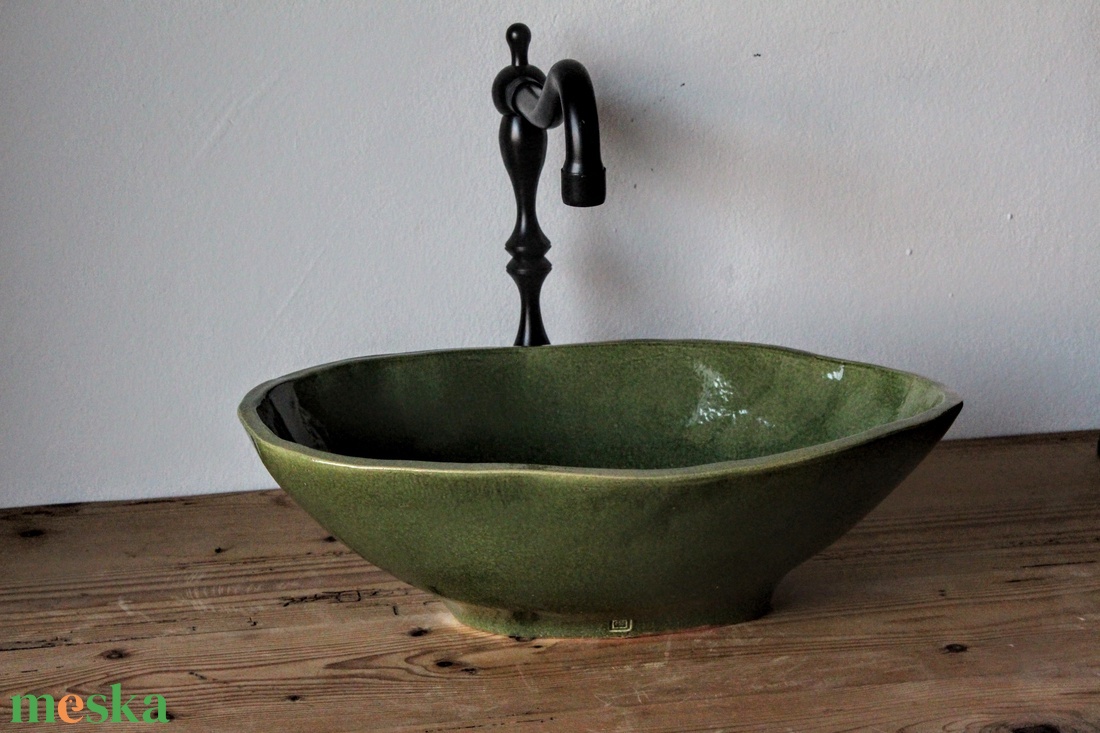 Kisméretű dizájner kerámia mosdótál - otthon & életmód - fürdőszoba - mosdótál - Meska.hu