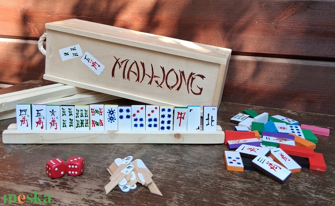 Mahjong készlet társasjáték - játék & sport - táblajáték és kártyajáték - társasjátékok - dobókocka - Meska.hu