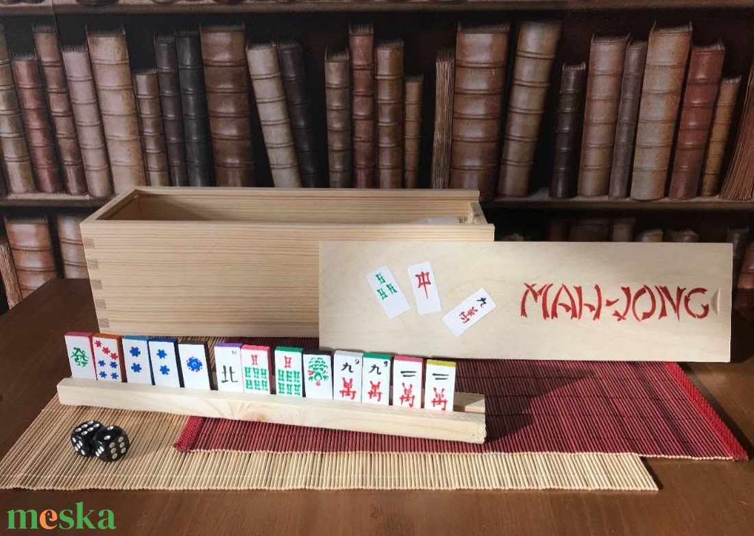 Mahjong készlet társasjáték - játék & sport - táblajáték és kártyajáték - társasjátékok - dobókocka - Meska.hu