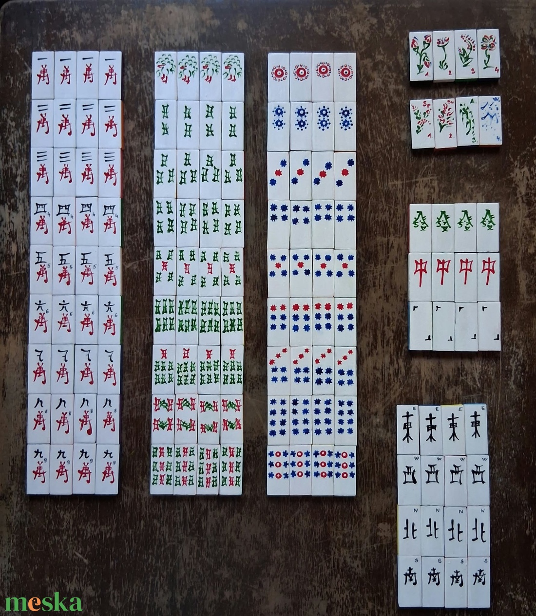 Mahjong készlet társasjáték - játék & sport - táblajáték és kártyajáték - társasjátékok - dobókocka - Meska.hu