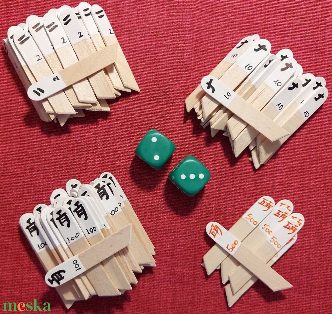 Mahjong készlet társasjáték - játék & sport - táblajáték és kártyajáték - társasjátékok - dobókocka - Meska.hu