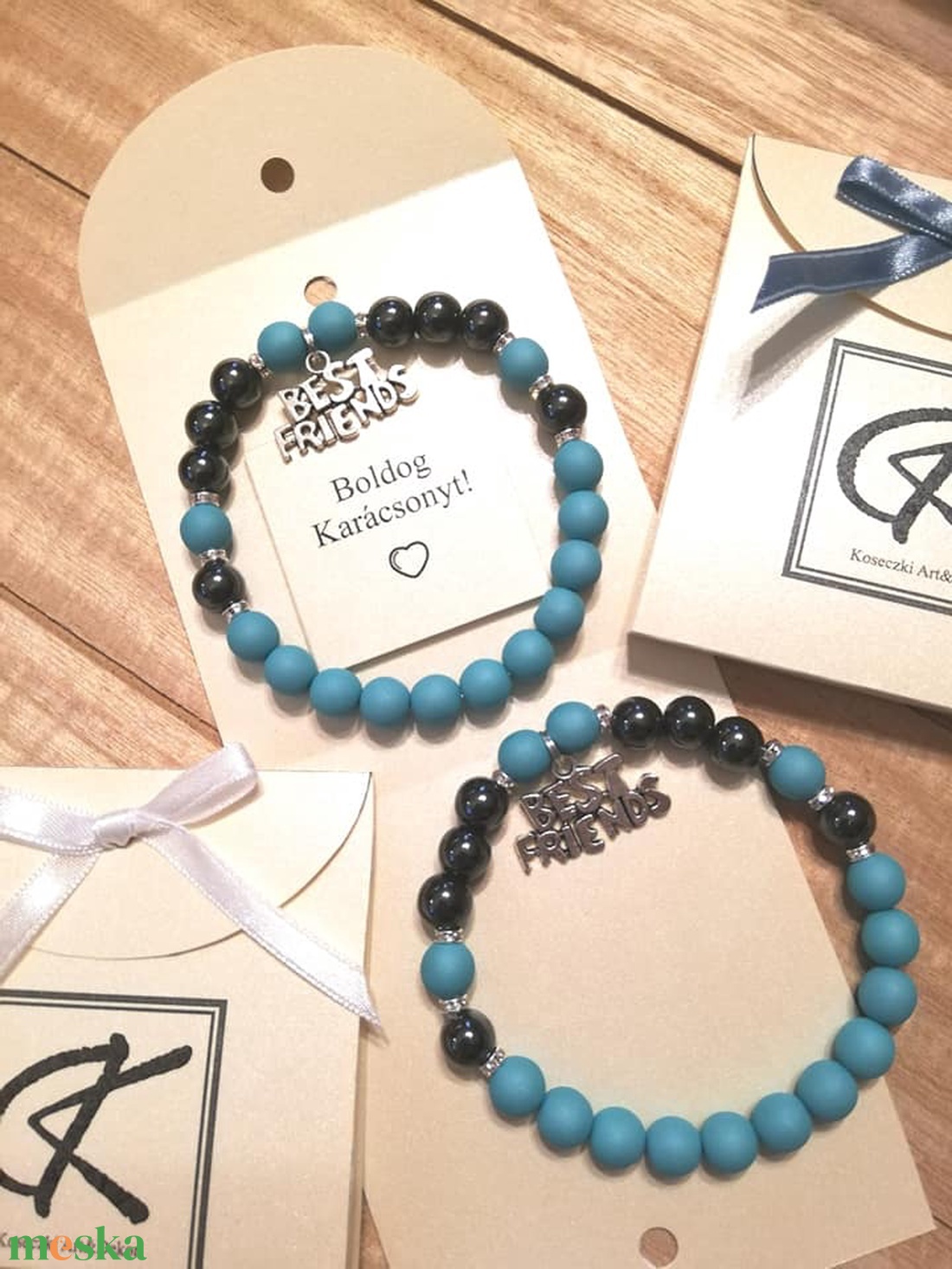 Legjobb barátok karkötő szett - ékszer - karkötő - gyöngyös karkötő - Meska.hu