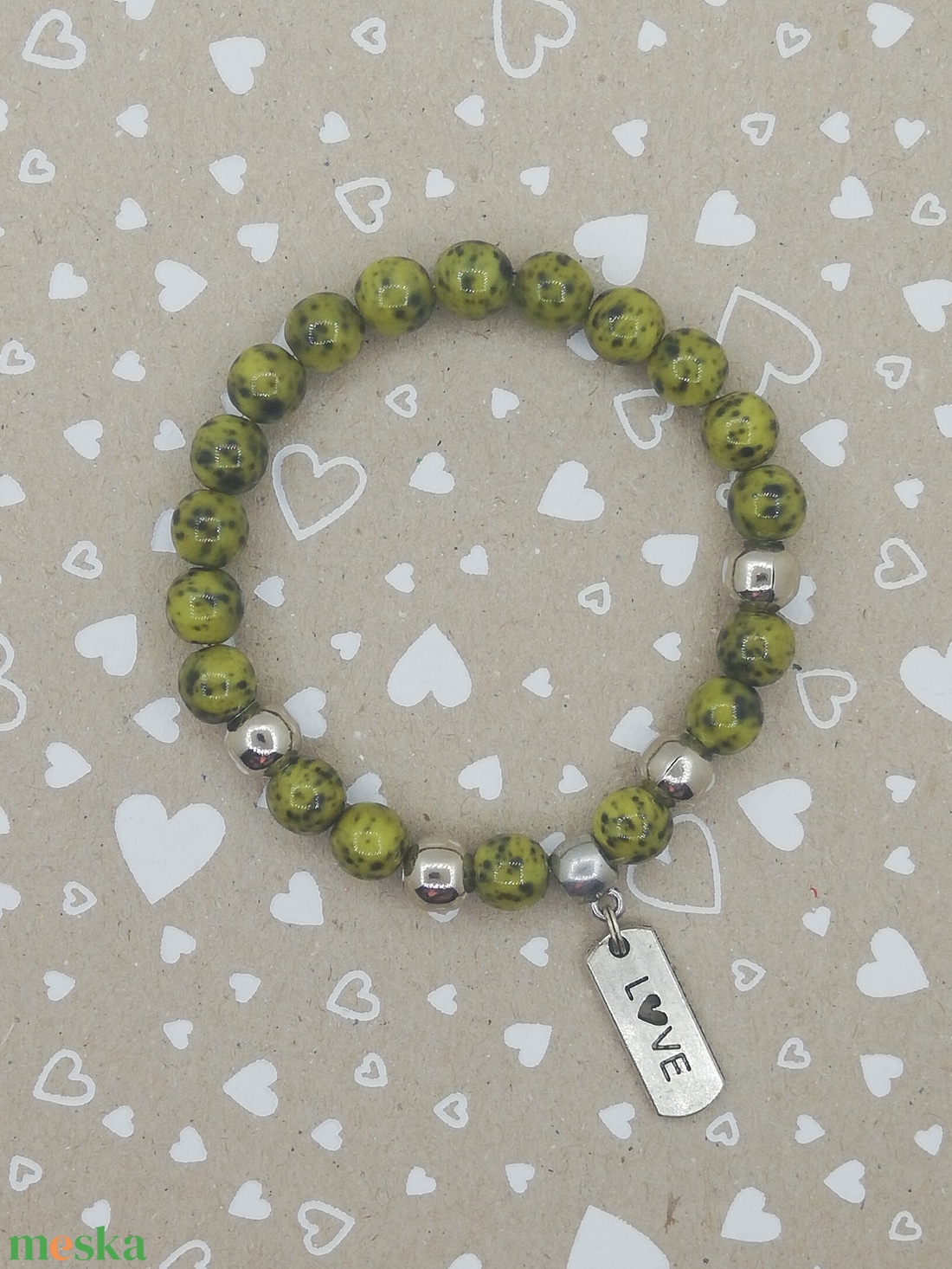 LOVE karkötő - ékszer - karkötő - gyöngyös karkötő - Meska.hu