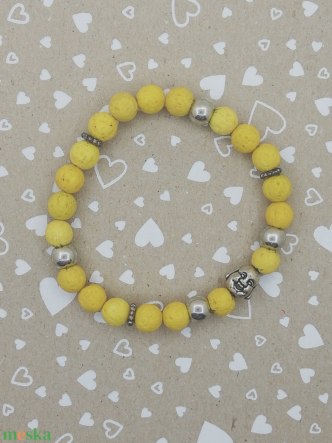 Buddhás lávakő karkötő - ékszer - karkötő - bogyós karkötő - Meska.hu