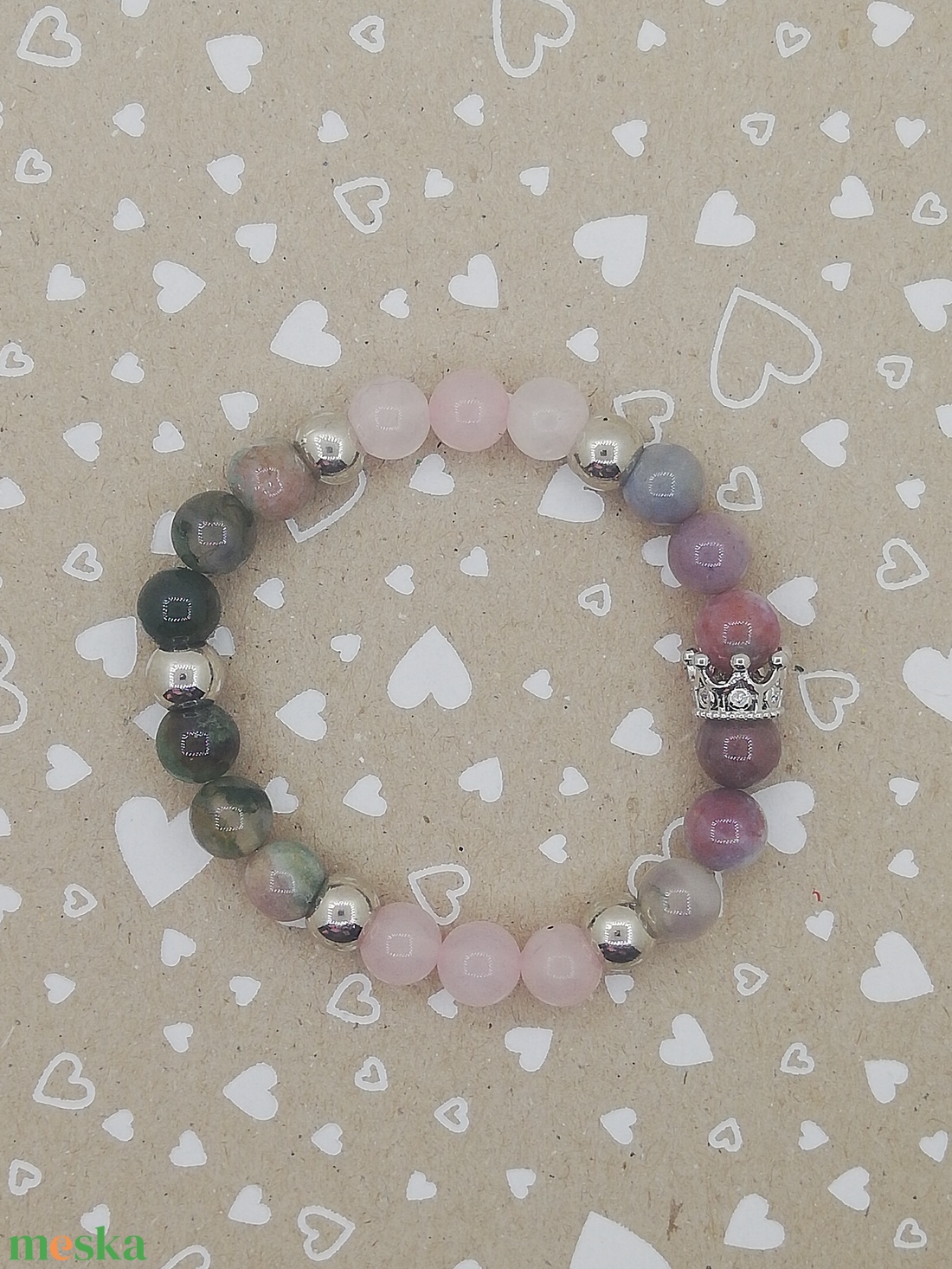 Koronás ásvány karkötő - ékszer - karkötő - bogyós karkötő - Meska.hu