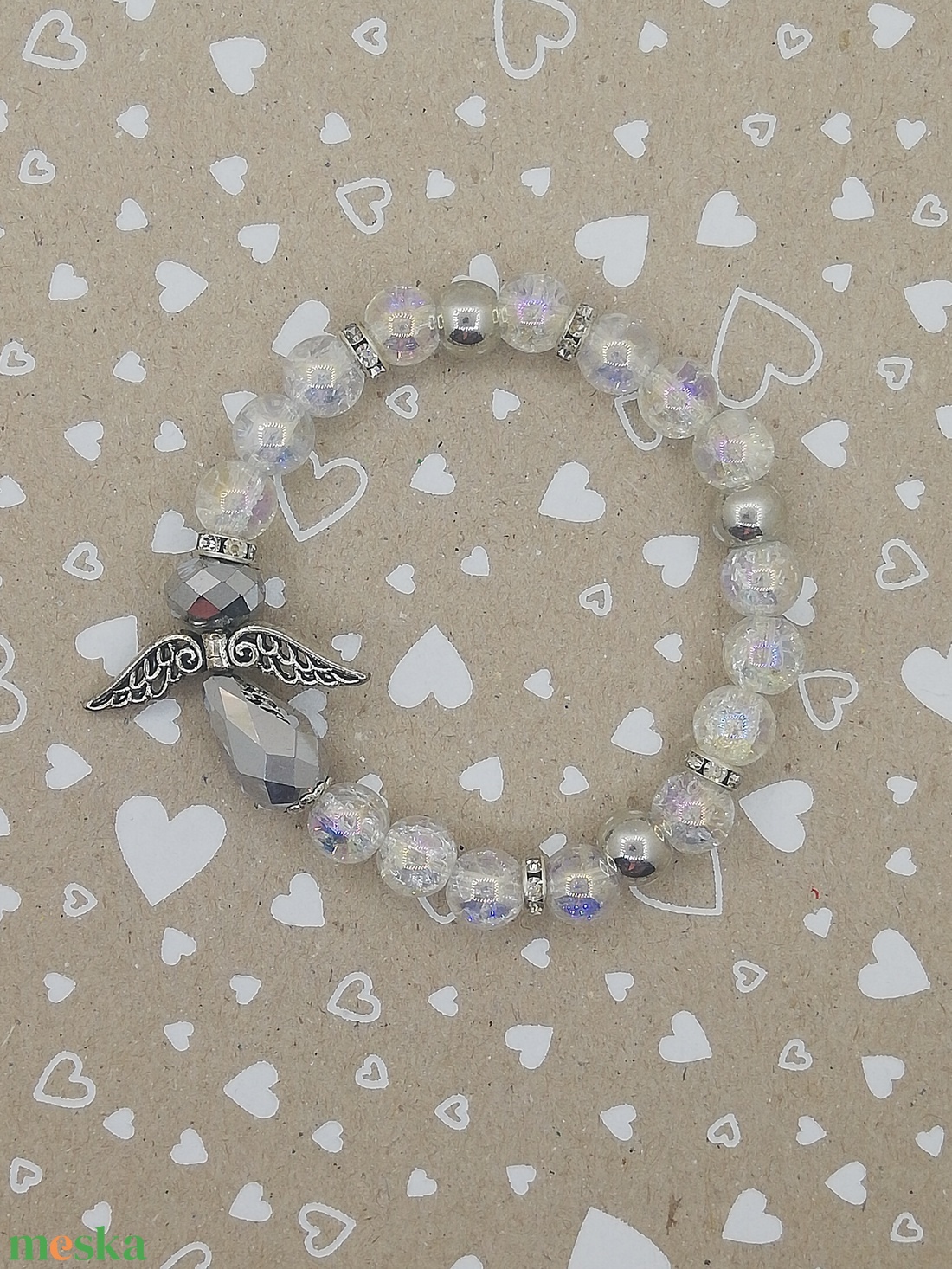 Angyalkás karkötő - ékszer - karkötő - gyöngyös karkötő - Meska.hu