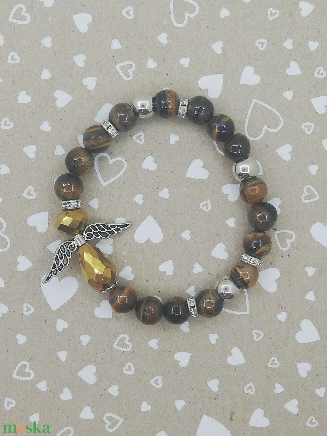 Angyalkás karkötő - ékszer - karkötő - gyöngyös karkötő - Meska.hu