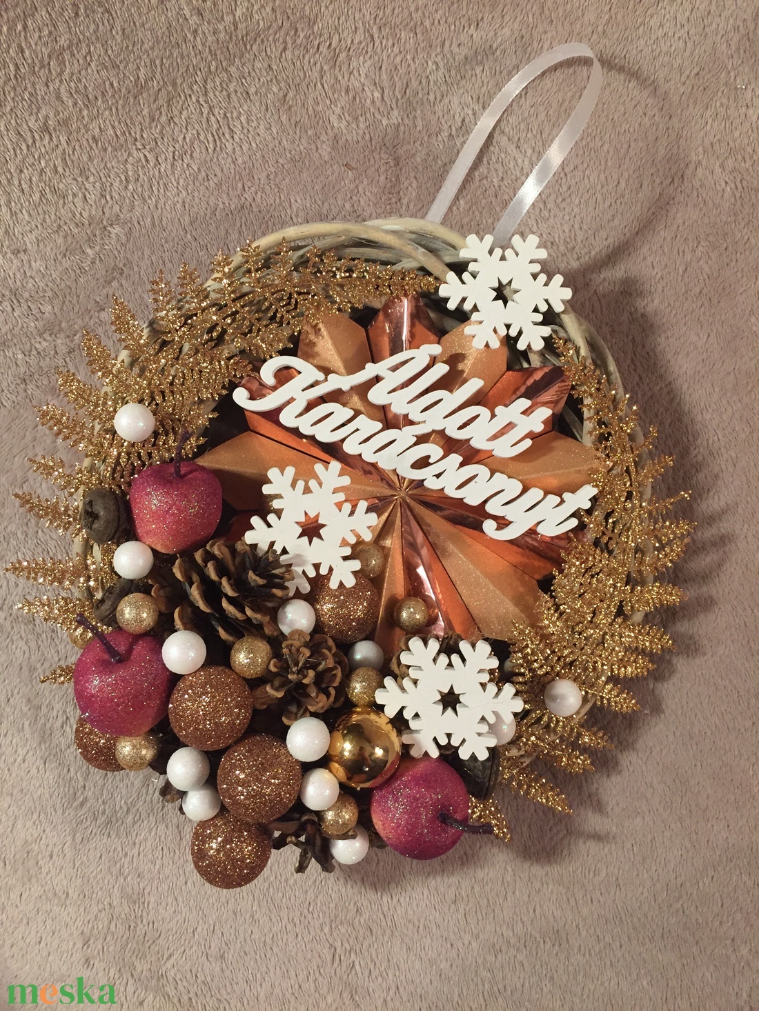 Bronz kutyás adventi szett - karácsony - adventi díszek - adventi koszorú - Meska.hu