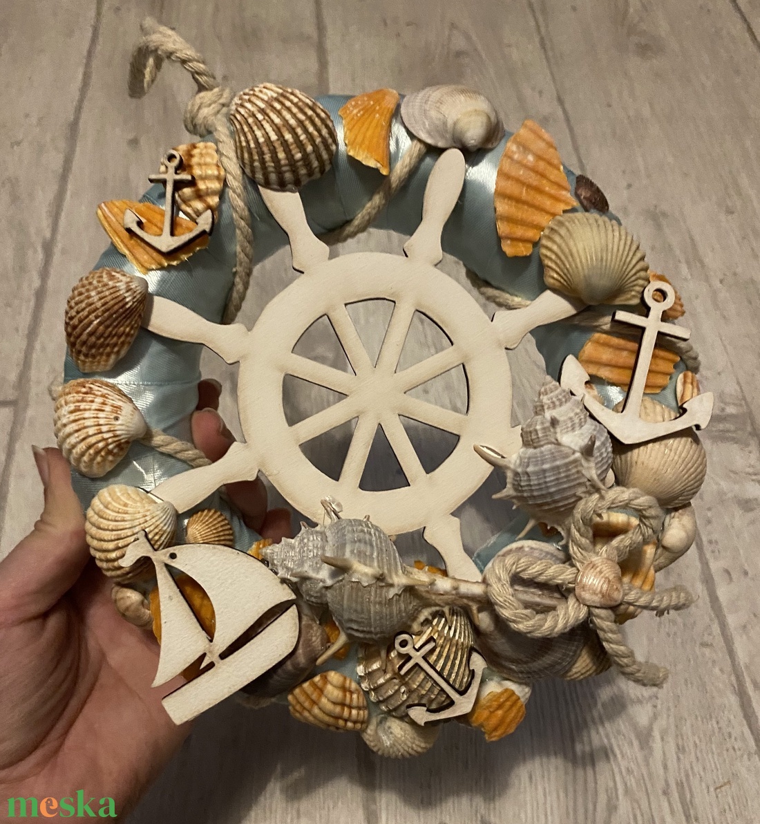 Nyári hajókormányos ajtódísz  - otthon & életmód - dekoráció - ajtó- és ablak dekoráció - ajtódísz & kopogtató - Meska.hu