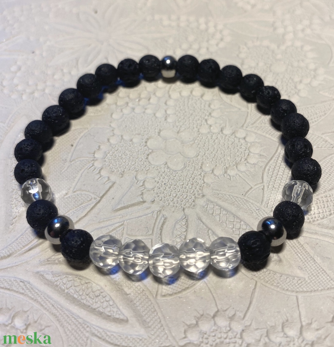 Lávakő karkötő - ékszer - karkötő - bogyós karkötő - Meska.hu
