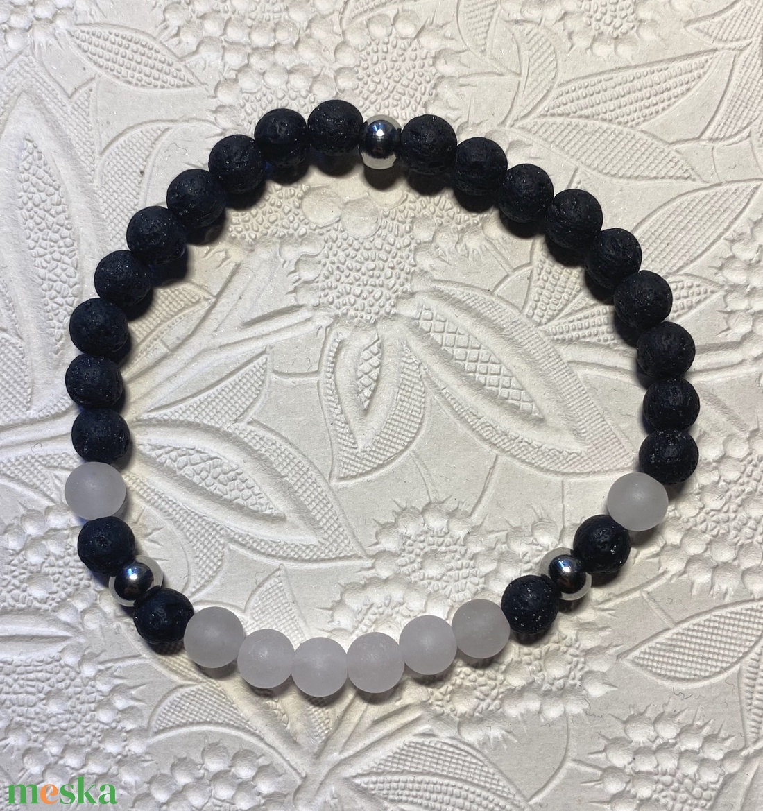 Lávakő karkötő - ékszer - karkötő - bogyós karkötő - Meska.hu