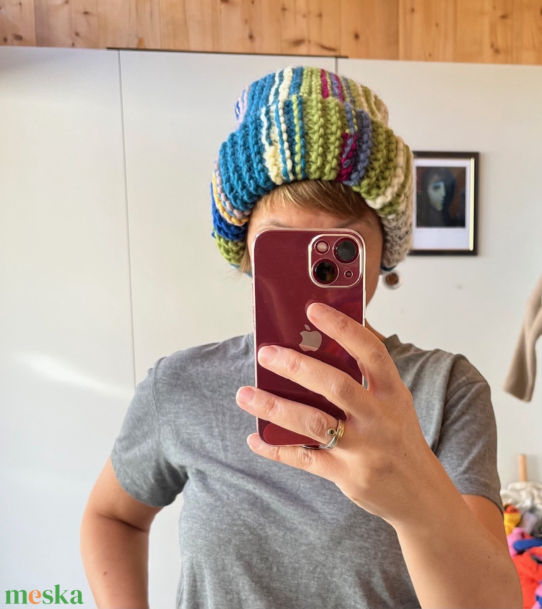 STRIPED HAT - kötött vastag gyapjúsapka - ruha & divat - sál, sapka, kendő - sapka - Meska.hu