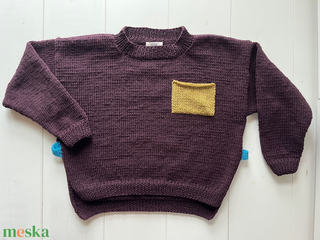 Oldalt Nyitott Gyapjúpulóver - ruha & divat - női ruha - pulóver - Meska.hu