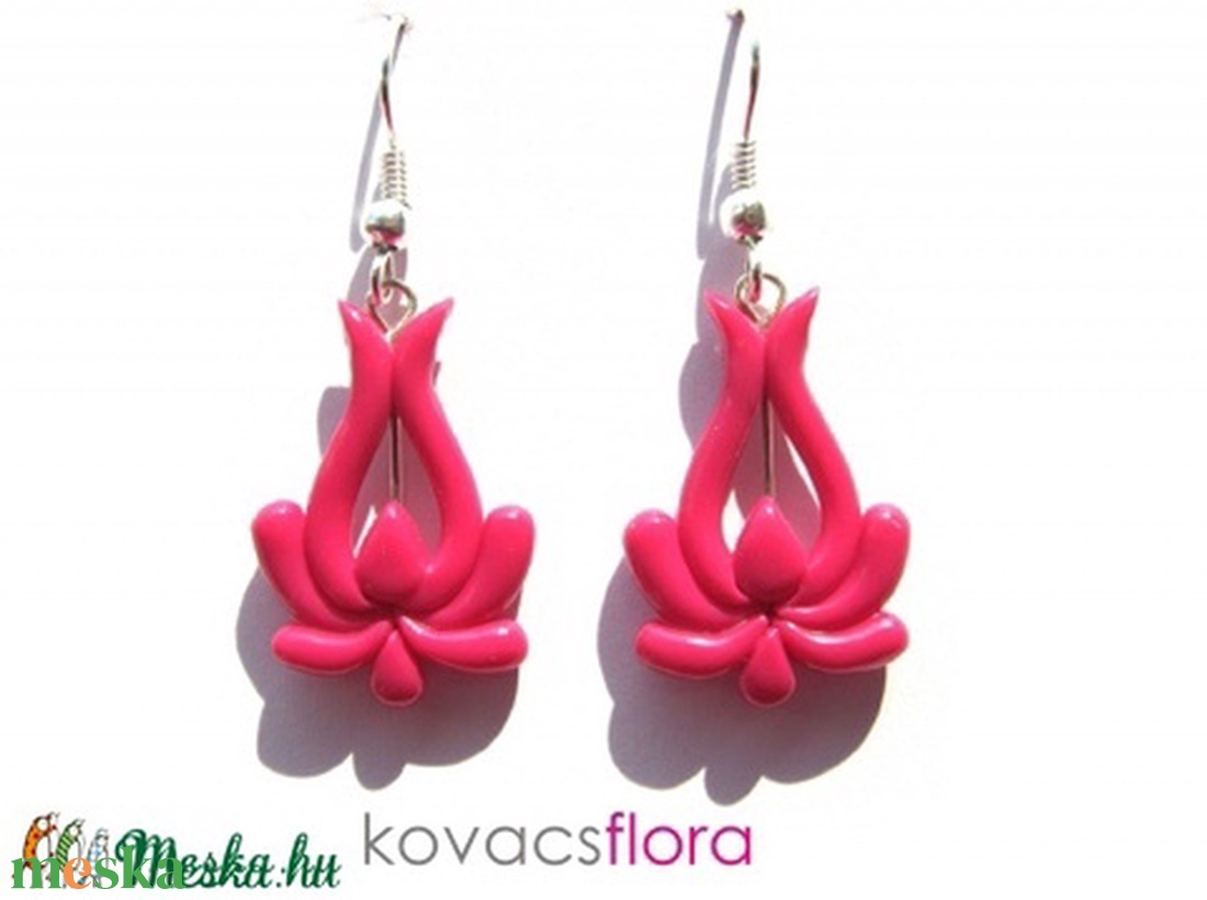 Matyó tulipán fülbevaló (gymatyó06) pink -  - Meska.hu