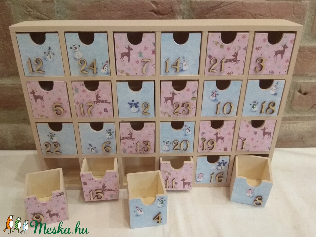 Fa adventi naptár - Adventi kalendárium fából - karácsony - Meska.hu