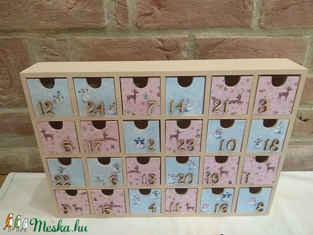 Fa adventi naptár - Adventi kalendárium fából - karácsony - Meska.hu