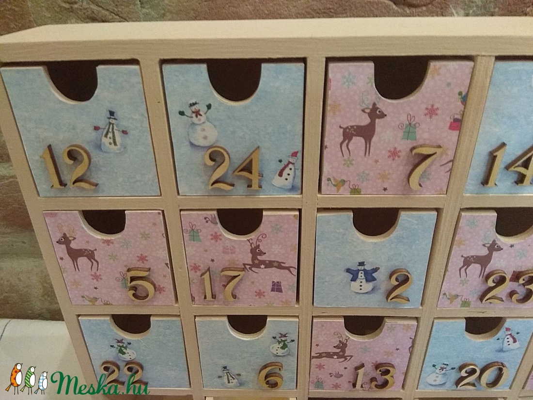 Fa adventi naptár - Adventi kalendárium fából - karácsony - Meska.hu