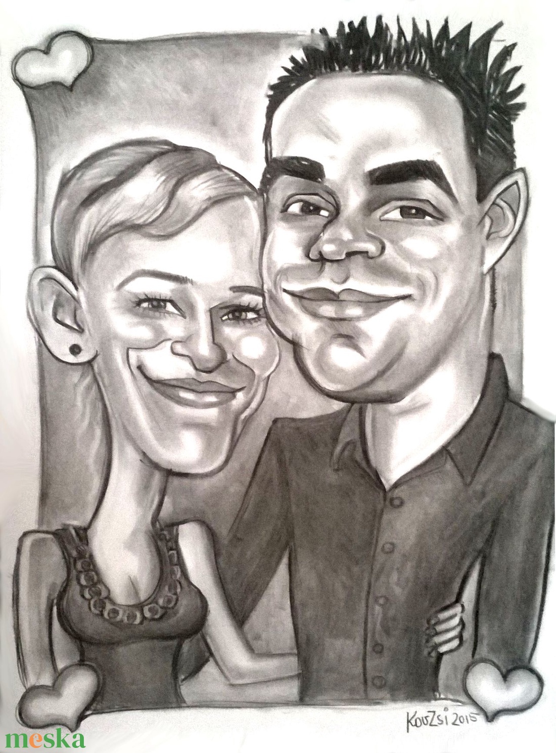 2 arcos karikatúra holnapra, kidolgozott, szénrajz kétszemélyes - művészet - portré & karikatúra - karikatúra - Meska.hu 2 arcos karikatúra holnapra, kidolgozott, szénrajz kétszemélyes - művészet - portré & karikatúra - karikatúra - Meska.hu