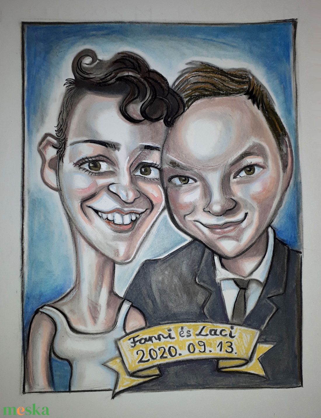 Esküvőre készített, színes páros karikatúra - művészet - portré & karikatúra - karikatúra - Meska.hu Esküvőre készített, színes páros karikatúra - művészet - portré & karikatúra - karikatúra - Meska.hu
