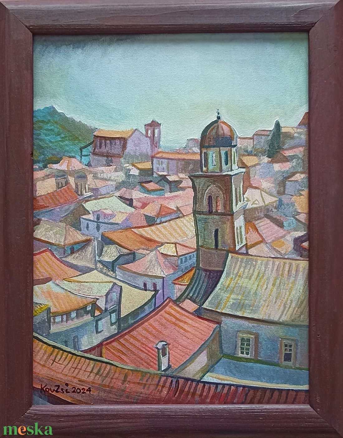 Dubrovnik Campanile, festmény - művészet - festmény - akril - Meska.hu
