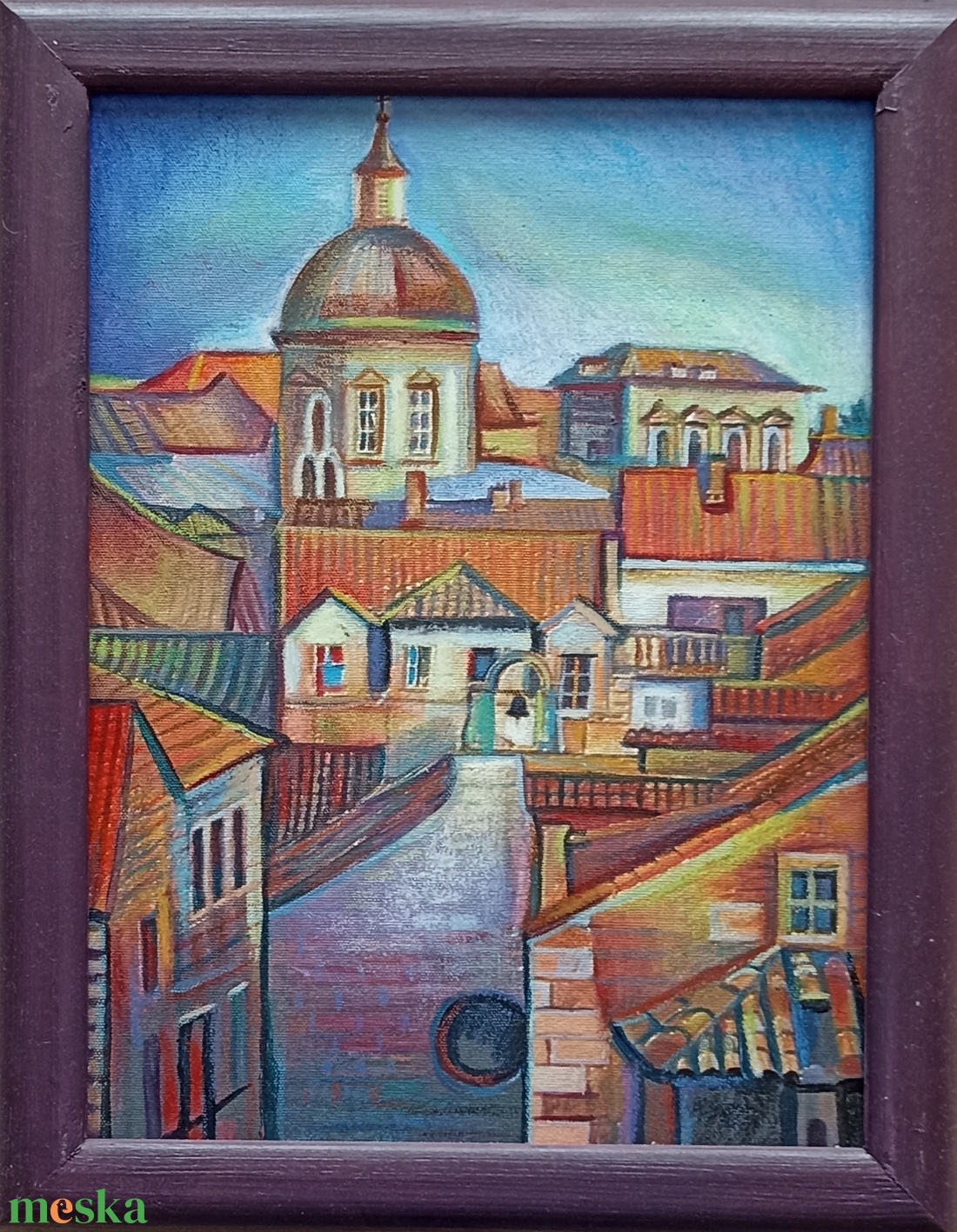 Dubrovnik háztetői, festmény - művészet - festmény - pasztell - Meska.hu