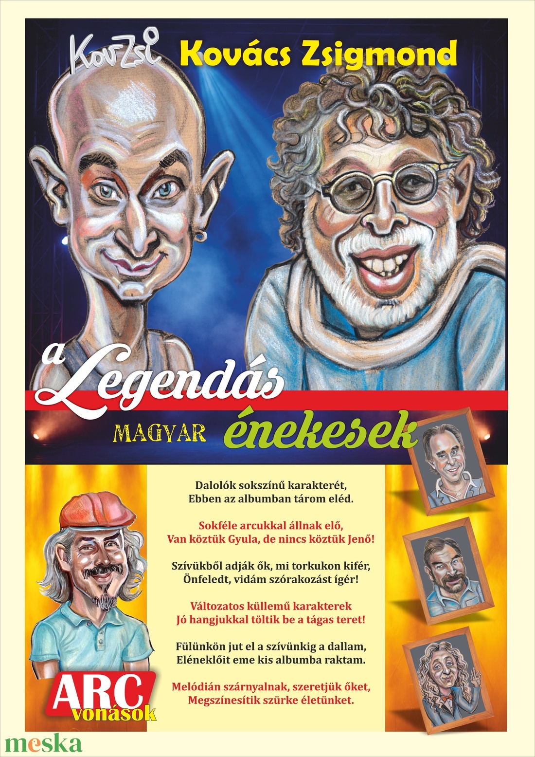 a Legendás magyar énekesek, kiskönyv - művészet - portré & karikatúra - karikatúra - Meska.hu