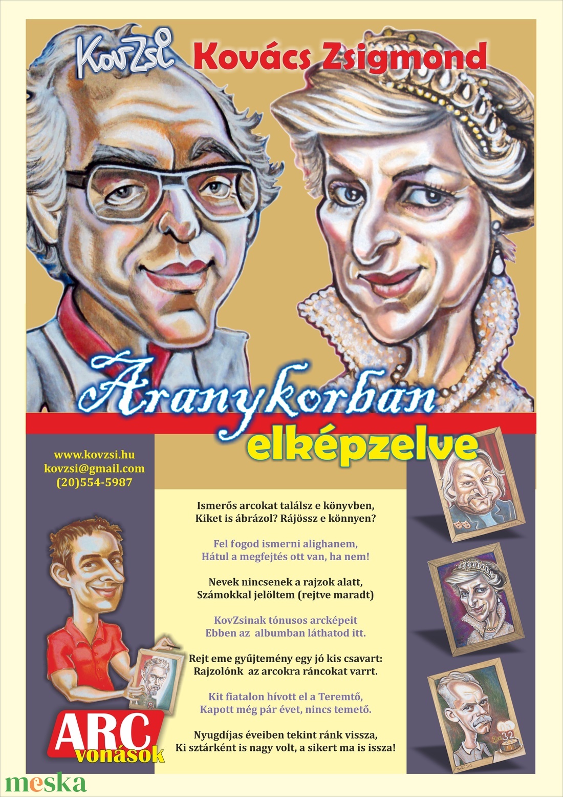 Aranykorban elképzelve , kiskönyv - művészet - portré & karikatúra - karikatúra - Meska.hu