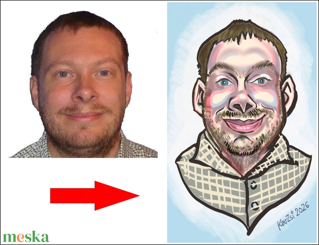 Szülinapra digitális karikatúra  - művészet - portré & karikatúra - karikatúra - Meska.hu