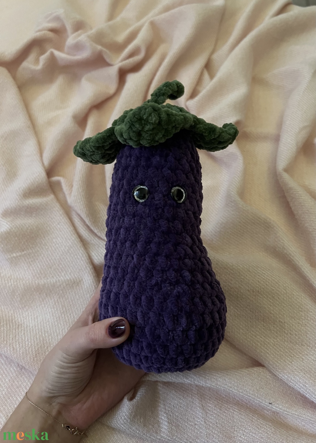 Padlizsán plüss - játék & sport - plüssállat & játékfigura - plüss zöldség, gyümölcs - Meska.hu