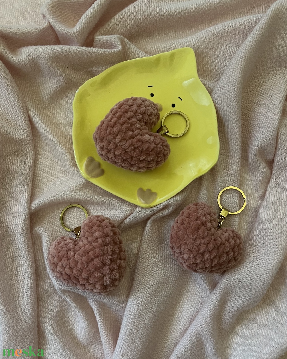 Szív plüss kulcstartó - táska & tok - kulcstartó & táskadísz - kulcstartó - Meska.hu