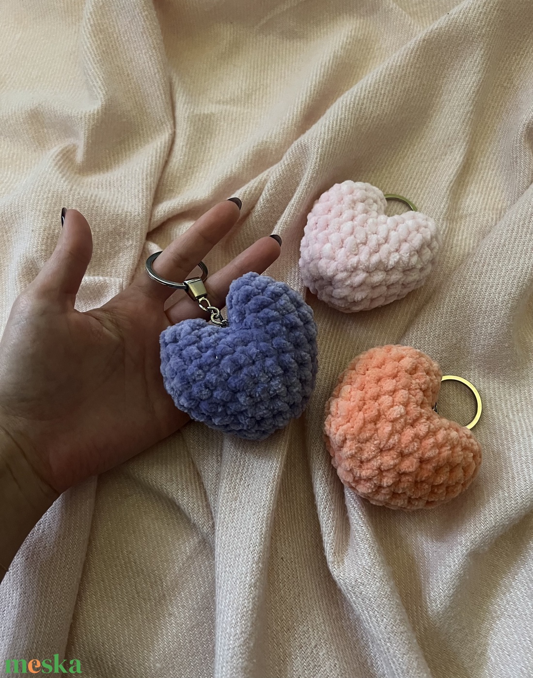 Szív plüss kulcstartó - táska & tok - kulcstartó & táskadísz - kulcstartó - Meska.hu