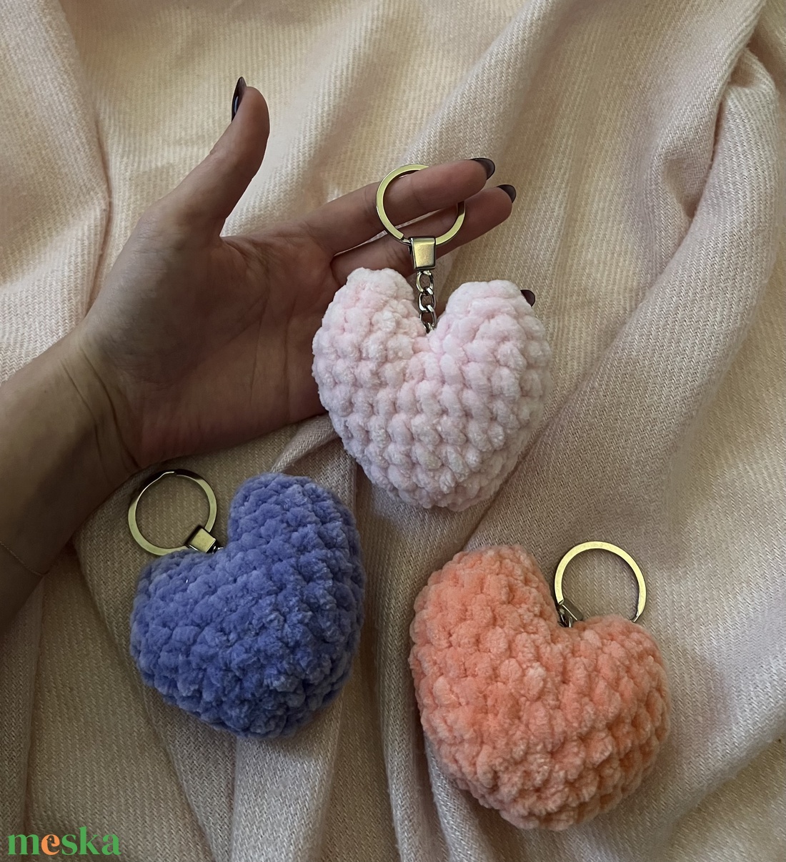 Szív plüss kulcstartó - táska & tok - kulcstartó & táskadísz - kulcstartó - Meska.hu