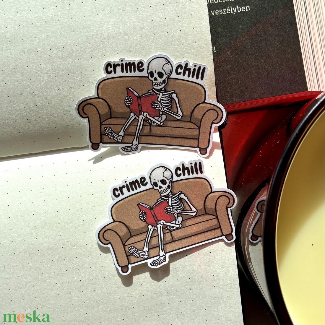 Matrica  Csontváz chill - otthon & életmód - papír, írószer - matrica, matrica csomag - Meska.hu Matrica  Csontváz chill - otthon & életmód - papír, írószer - matrica, matrica csomag - Meska.hu