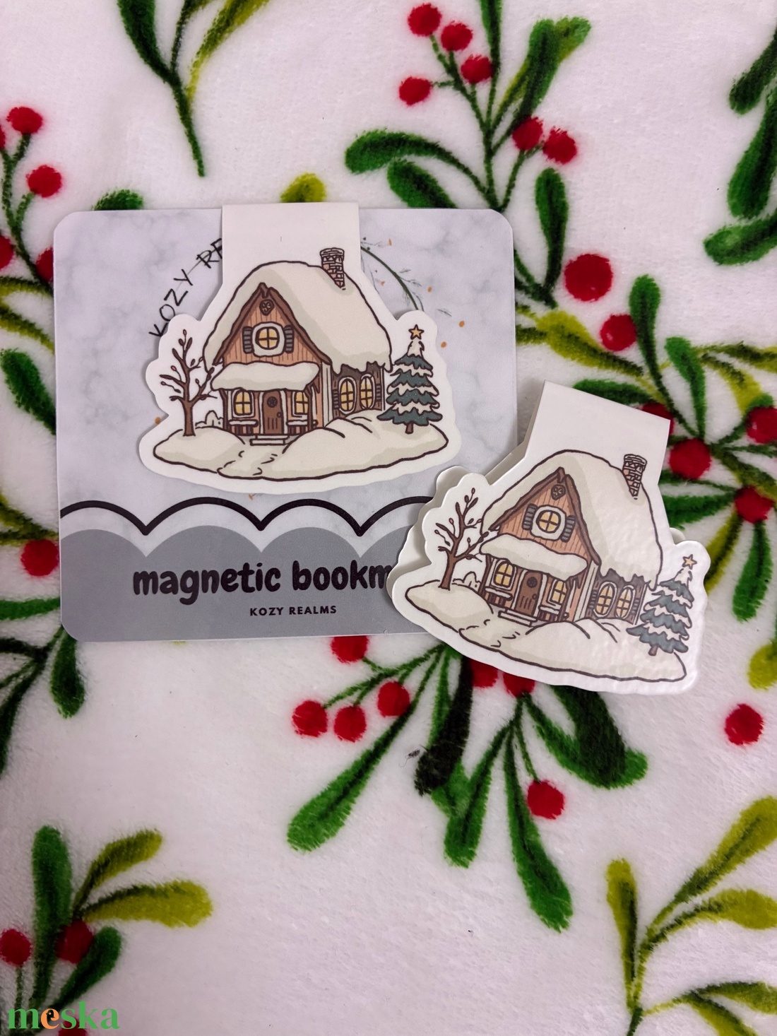 Mágneses könyvjelző � Havas házikó - könyv & zene - könyvjelző - Meska.hu